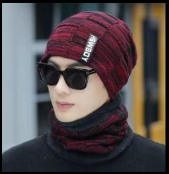 Set XBGBOY roșu căciulă + guler , unisex [2]