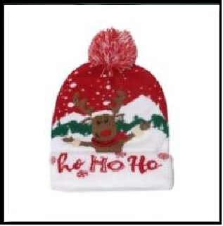 Haine - Căciulă copii cu leduri , model ”ho , ho ho cu ren”