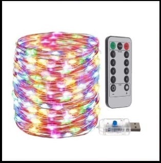 Instalatii Craciun led - instalatie Craciun 15m fir cupru , alimentare prin USB , telecomanda , multicolor