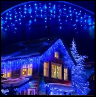 Promovate - Instalatie Craciun led  FRANJURI 5m 50cm inaltime , albastru