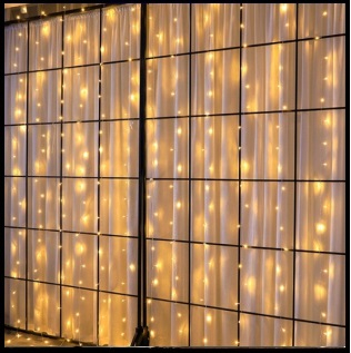 Instalatii Craciun led - Instalatie Craciun perdea led . 3x2m , FIRE  DIN CUPRU alimentare prin USB , alb cald , TELECOMANDA .