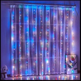 noutati - INSTALATIE CRACIUN PERDEA LED 3X2M ALIMENTARE PRIN USB , MULTICOLOR