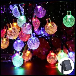 Instalatii Craciun Solare - INSTALATIE CRACIUN SOLARA 3,5M 30 LEDURI BULB CRISTAL MULTICOLOR