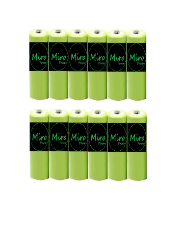 Toate produsele - Set 12 baterii reincarcabile Miro Power Li-ion model 14500 3.7v 500Mah