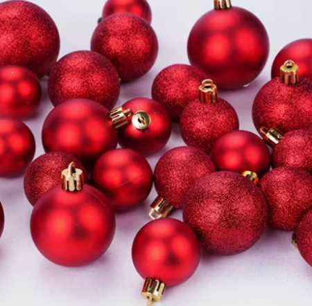 Set 36 globuri rosii din plastic [1]