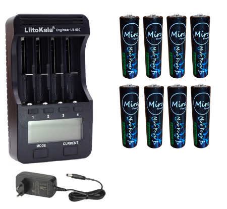Toate produsele - Set 8 baterii Li-ion Miro Power 18650 2500mah 3.7v + incarcator-tester Liitokala Lii500