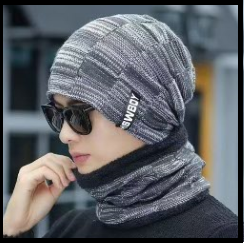 Set XBGBOY gri căciulă + guler , unisex [1]