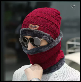 Haine - Set ST roșu căciulă + guler , unisex