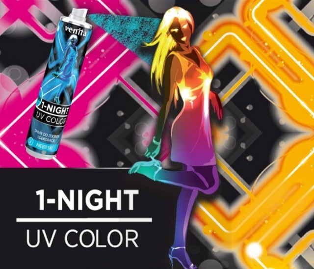 Spray colorant fosforescent par, Venita 1-Night UV Color, 50ml [2]