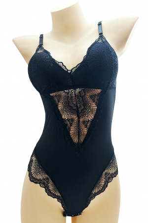 Body sexy cu dantela brodata BD1547negru [1]