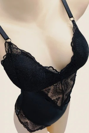 Body sexy cu dantela brodata BD1547negru [4]
