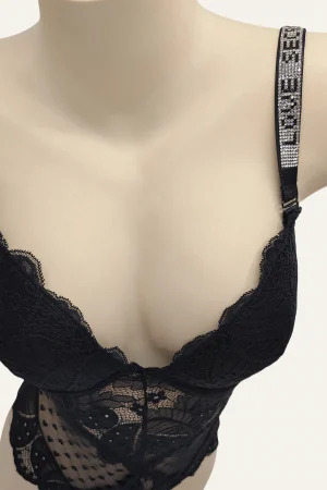 Body sexy cu dantela brodata BD1467negru [4]