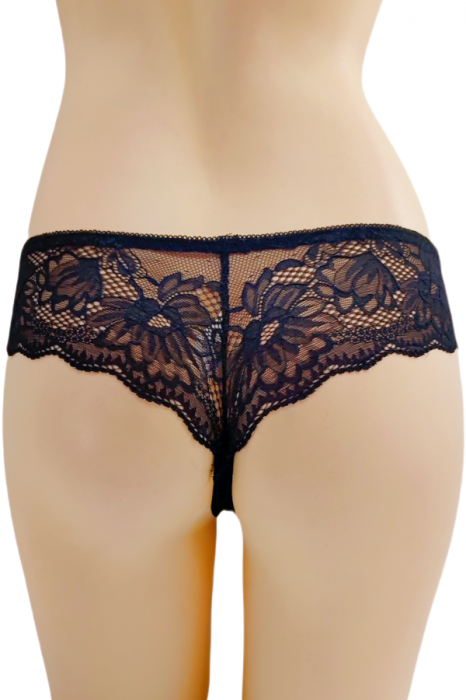 Chiloti brazilieni cu dantela C21029negru [2]