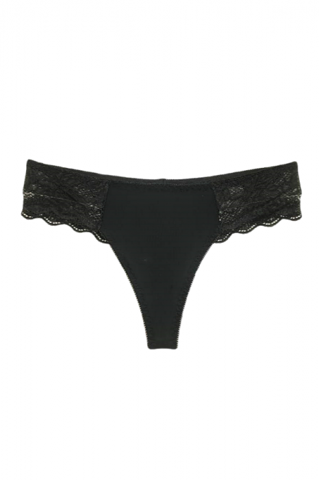 Chiloti brazilieni cu dantela C21029negru [4]