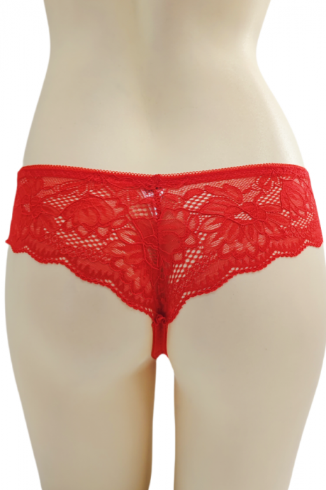 Chiloti brazilieni cu dantela C21029rosu [4]