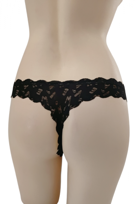 Chiloti tanga cu textura fina A1256negru [2]