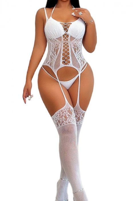 Lenjerie erotica tip bodystocking YD-21173alb [1]