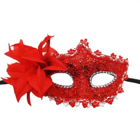 Masca venetiana pentru carnaval / Halloween MAS-102rosu [1]