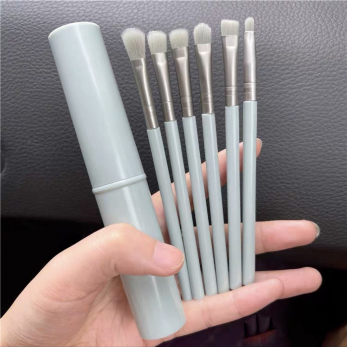 Mini set portabil cu 6 pensule machiaj si tub depozitare SL-25Kalbastru [2]