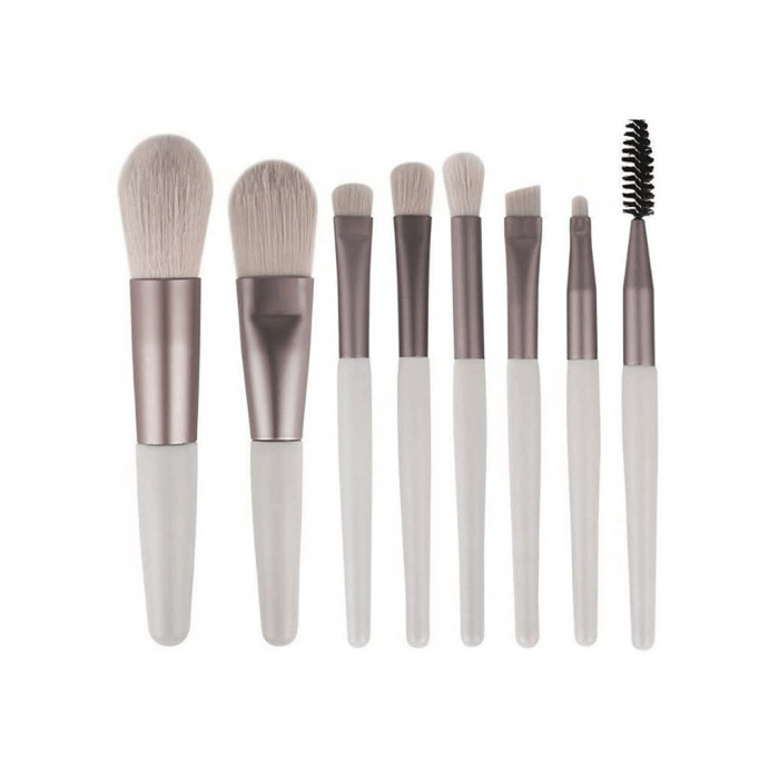 Mini set portabil cu 8 pensule machiaj si husa depozitare MP-801gri [1]