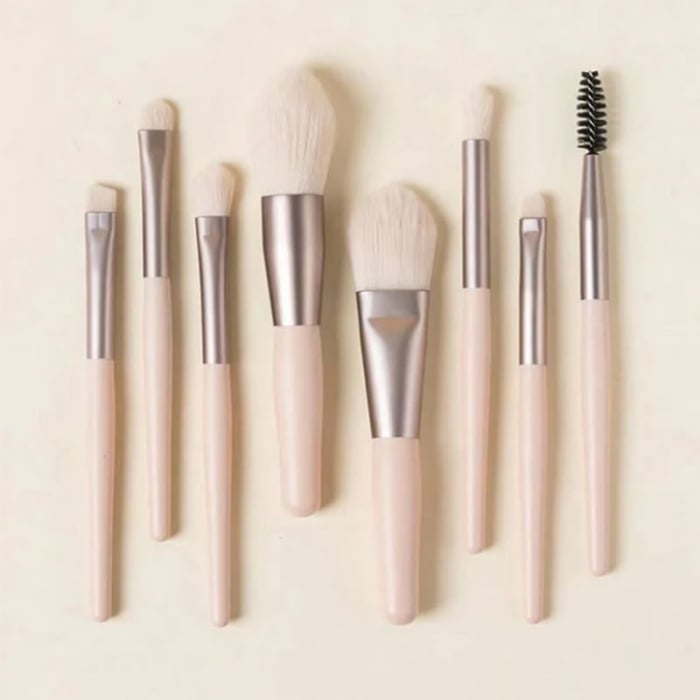 Mini set portabil cu 8 pensule machiaj si husa depozitare MP-801bej [3]