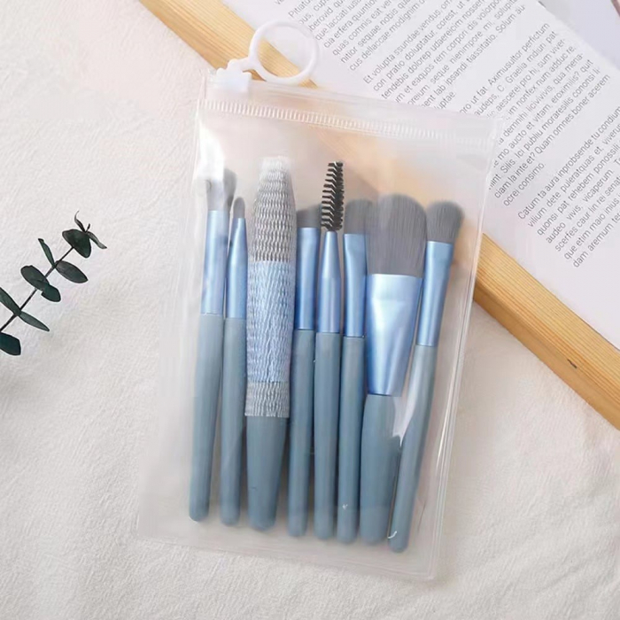 Mini set portabil cu 8 pensule machiaj si husa depozitare MP-801albastru [2]