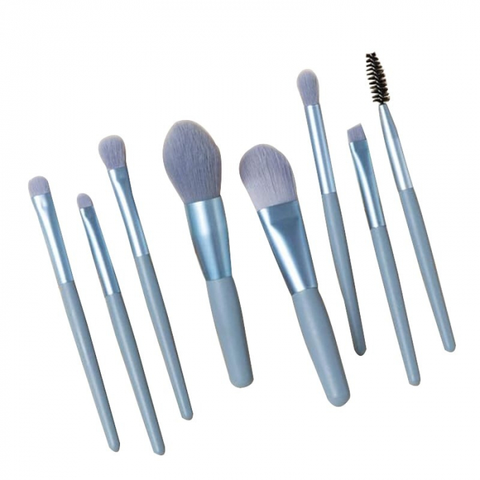 Mini set portabil cu 8 pensule machiaj si husa depozitare MP-801albastru [1]