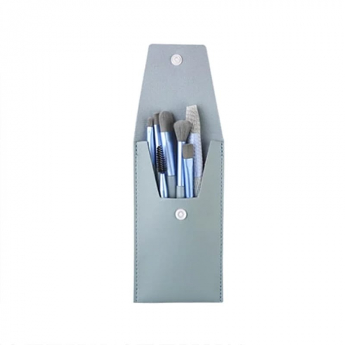 Mini set portabil cu 8 pensule machiaj si husa SL-21031albastru [1]