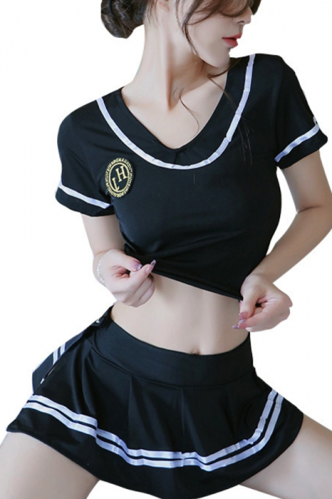 Set costum Marinar sexy, top, fustita si chiloti tanga YML-1454 [1]