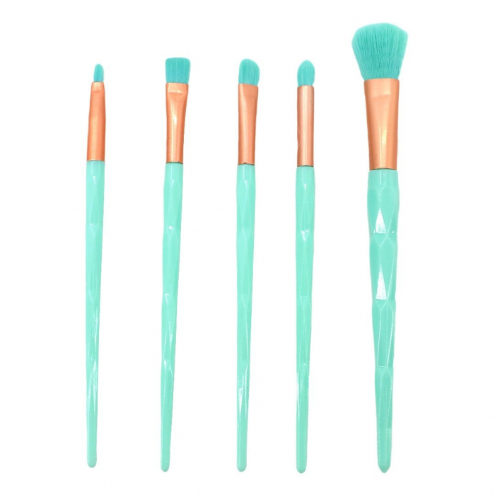 Set portabil cu 5 pensule machiaj SL-21036turcoaz [1]