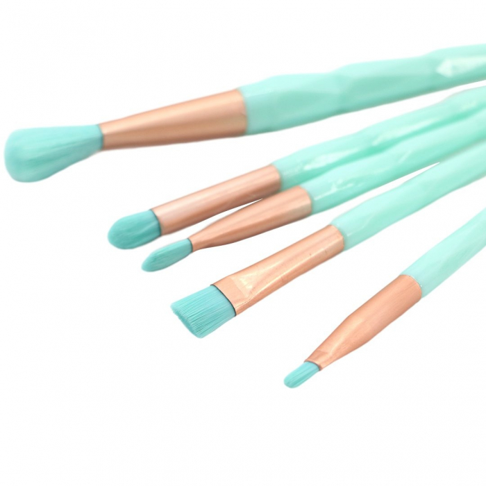 Set portabil cu 5 pensule machiaj SL-21036turcoaz [4]