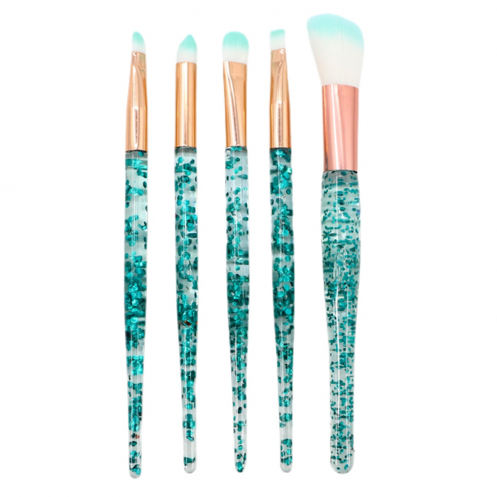 Set portabil cu 5 pensule sclipitoare pentru machiaj SL-1010Averde [1]