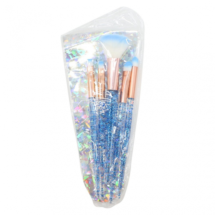 Set portabil cu 5 pensule sclipitoare pentru machiaj SL-1010Aalbastru [2]