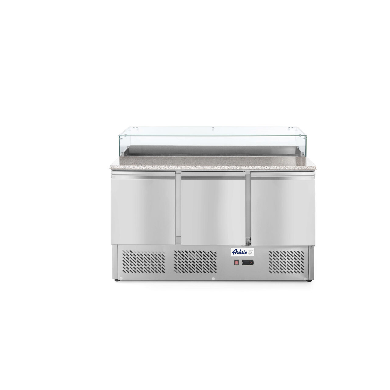 Masa pizza profesionala, cu 3 usi 380 L inox, ARKTIC by Hendi interval temperatura -2/+8 gr C 310 W 1365x700x(H)1120 mm [1]