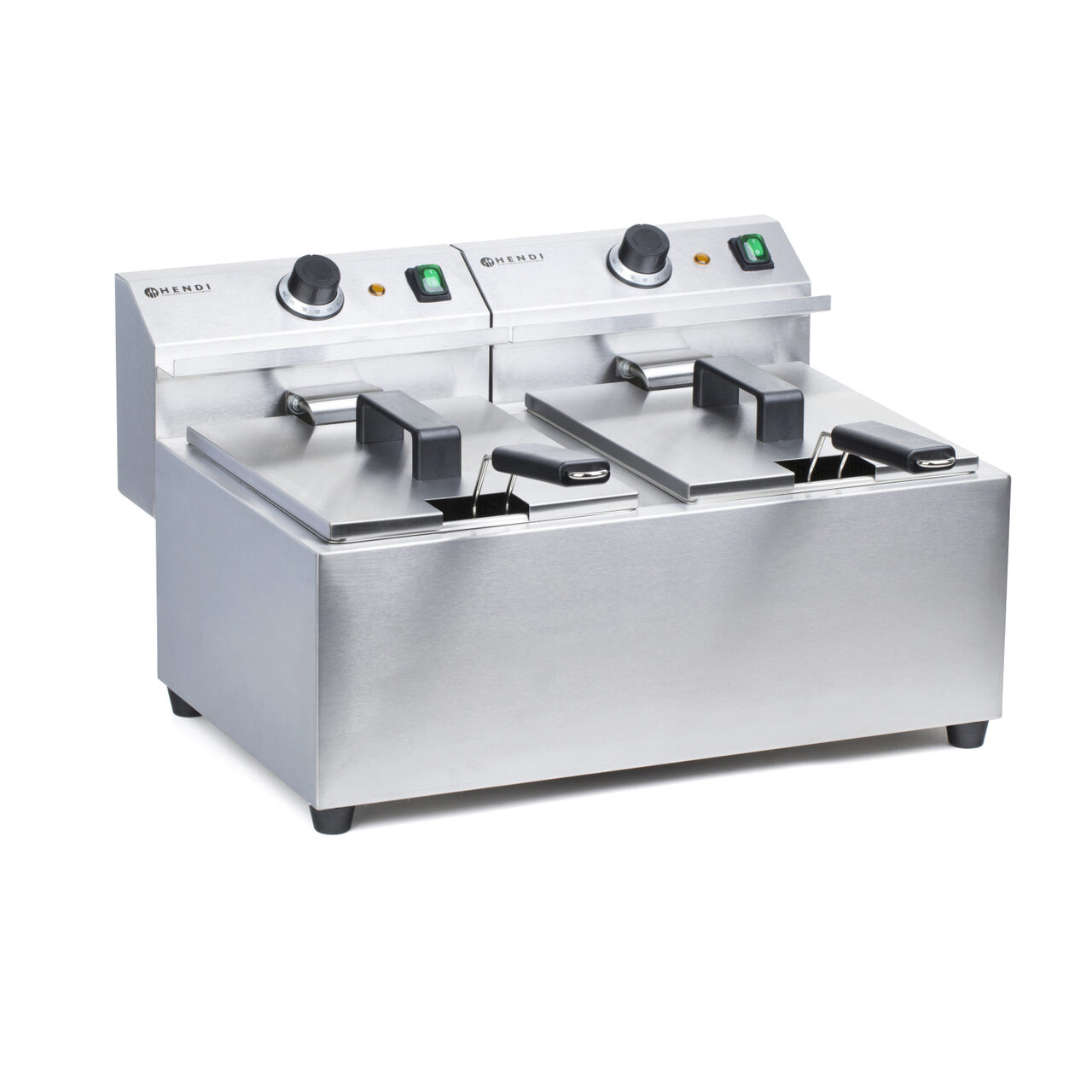 Friteuza electrica profesionala dubla 2x8 litri, inox, 2x3500W, Hendi Mastercook [2]
