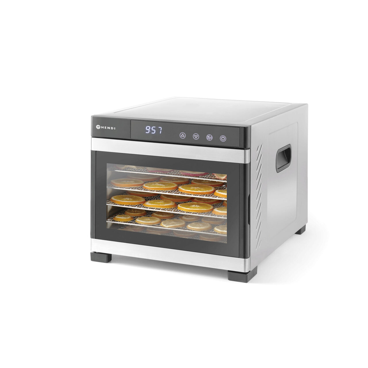 Deshidrator alimente Hendi Profi Line, 550 W, 6 tavi inox, temperatura reglabila 35-75 C, Gri, timer, panou de control digital [3]
