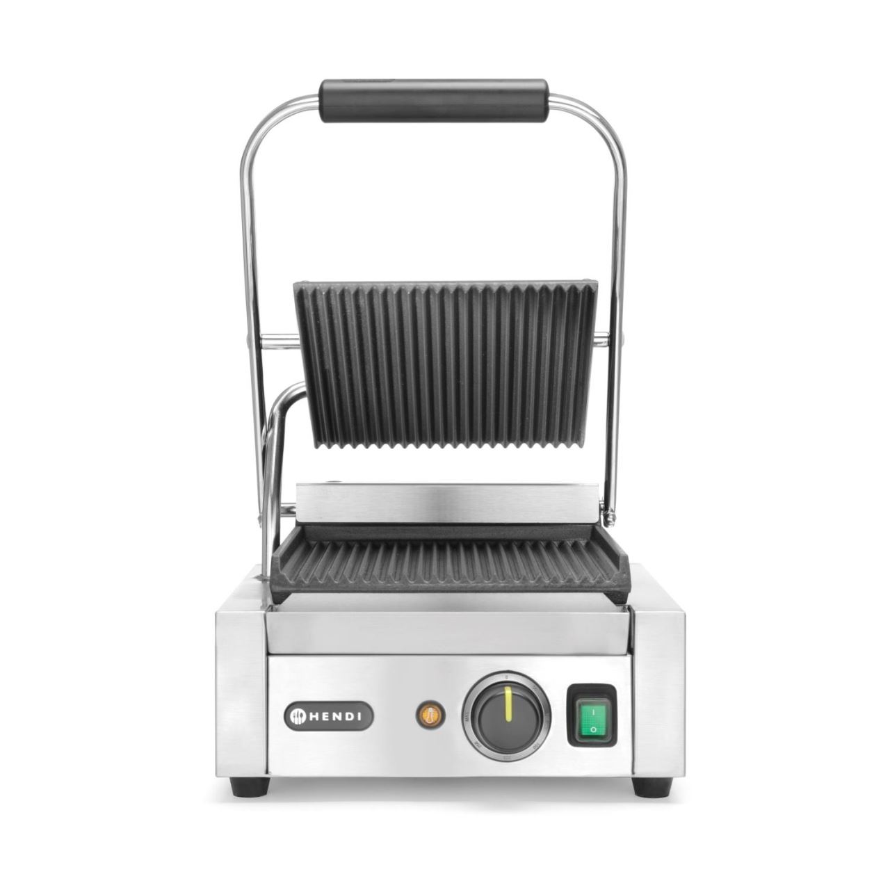 Contact grill, suprafete striate din fonta cu invelis ceramic, 1800 W, corp inox, Hendi, potrvit si pentru uz profesional [3]
