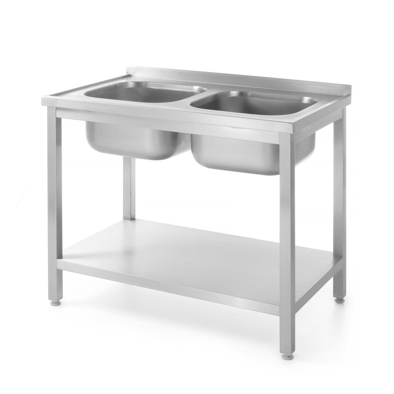 Spalator cu 2 cuve cu polita inferioara, pregatit pentru asamblare Hendi, 1000x700x(H)850 mm [1]