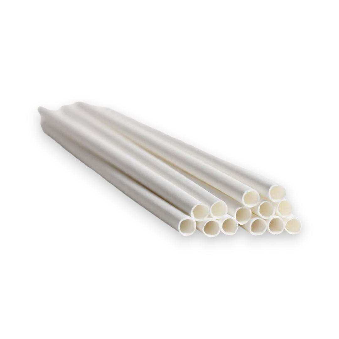 Unica folosinta - Paie drepte din hartie, alb, 230 x 7 mm - 150 Buc / Set