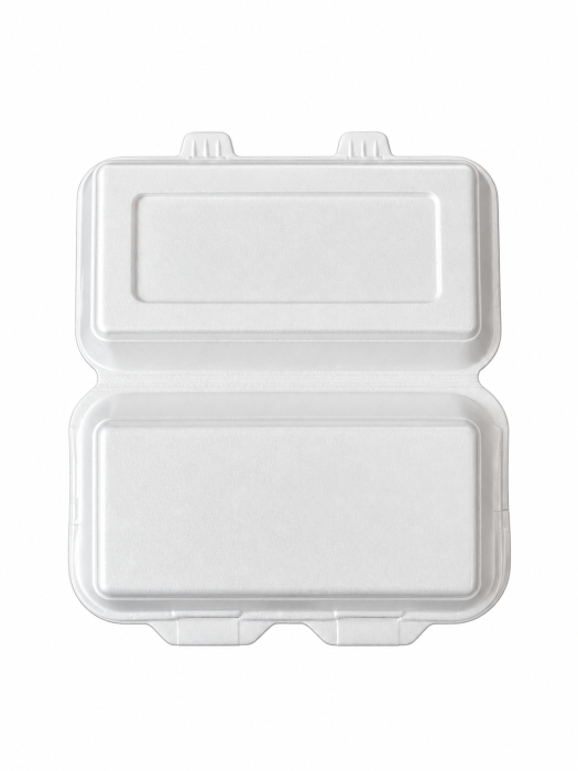 Caserole din polistiren cu capac rabatabil, 24 × 14 × 7 cm – 125 Buc / Set [2]