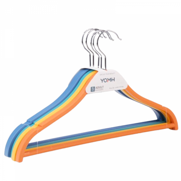 Set 5 Umerașe Haine Colorate – 39.5 cm, PVC + Metal [1]