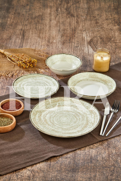 Set de Masa din Porțelan Hera Terra – 24 de Piese - Eleganță Natur Inspirată [1]