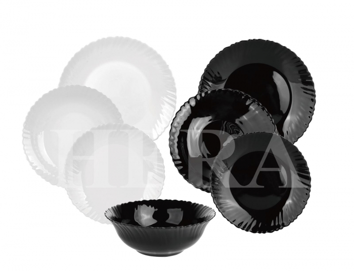 Set de Masă din Opal 19 Piese Black & White – PUKKA Collection [1]