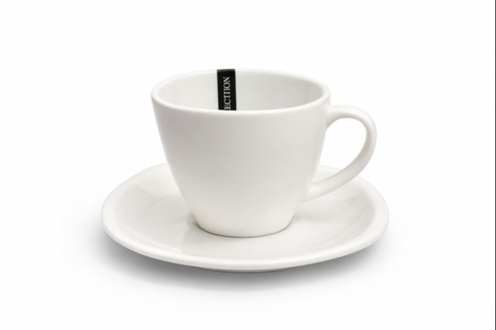 Ceasca patrata cu Farfurie din Opal 210 ml - 6 Buc / Set - Design Clasic, Alb [2]