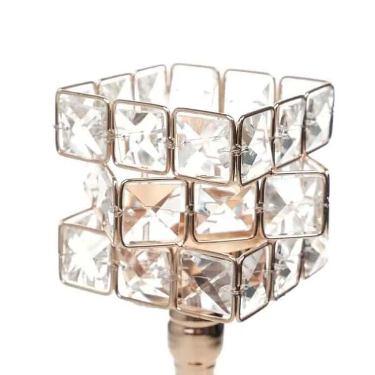 Suport Lumânare Lux din Metal și Sticlă – Design Luxos cu Cristale Decorative [2]