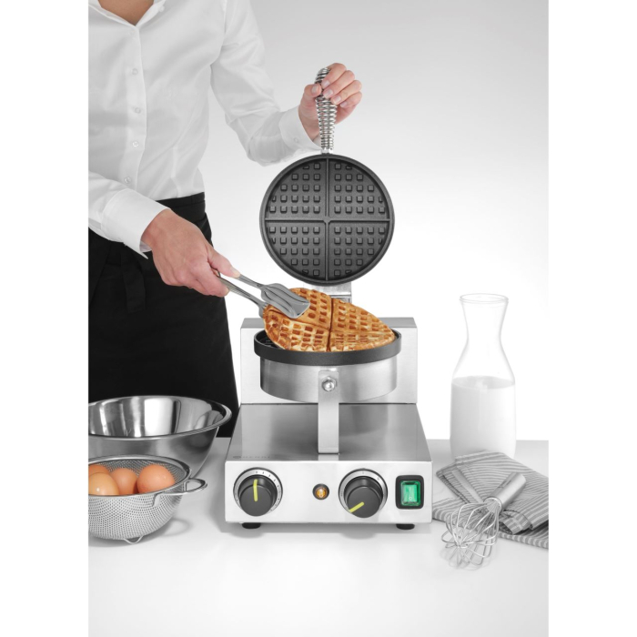 Aparat vafe/waffles rotunde Hendi, diametru 19cm, 1000w, timer, termostat reglabil, 2500x3800x(h)5900mm [5]