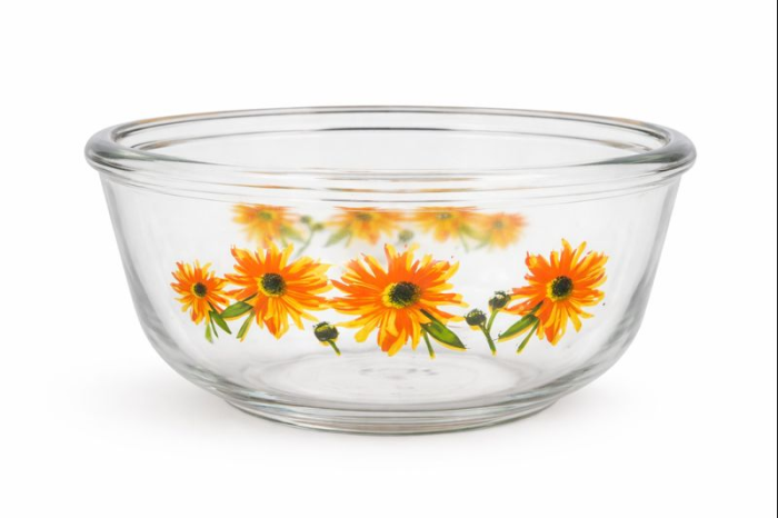 Bol Decorativ din Sticlă Galaxy – Model Floarea Soarelui, Mac sau Flamingo – 800ml [7]