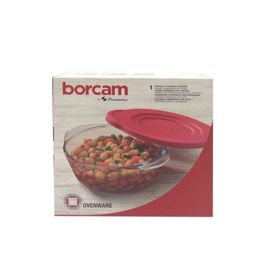 Borcam vas termorezistent rotund cu capac plastic 0.84l 59133 [1]