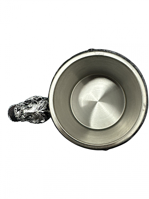 Cană de Bere Decorativă Model Leu – Inox + Rășină, 400 ml [2]