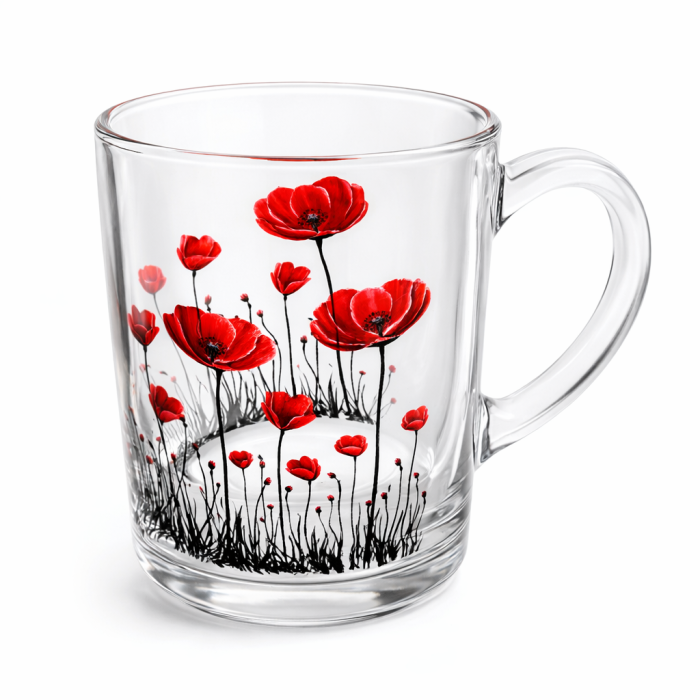 Cana Decor Azar din Sticlă – Floarea Soarelui sau Mac – 250 ml [2]